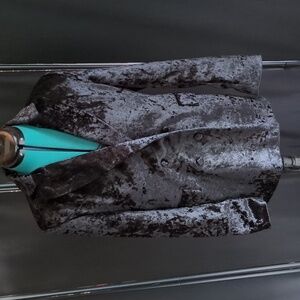 Topshop Black Blazer Crushed Velvet